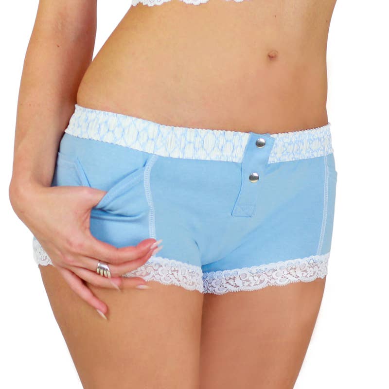 Light Blue Boxer Brief With Lt Blue Foxers Trellis Band