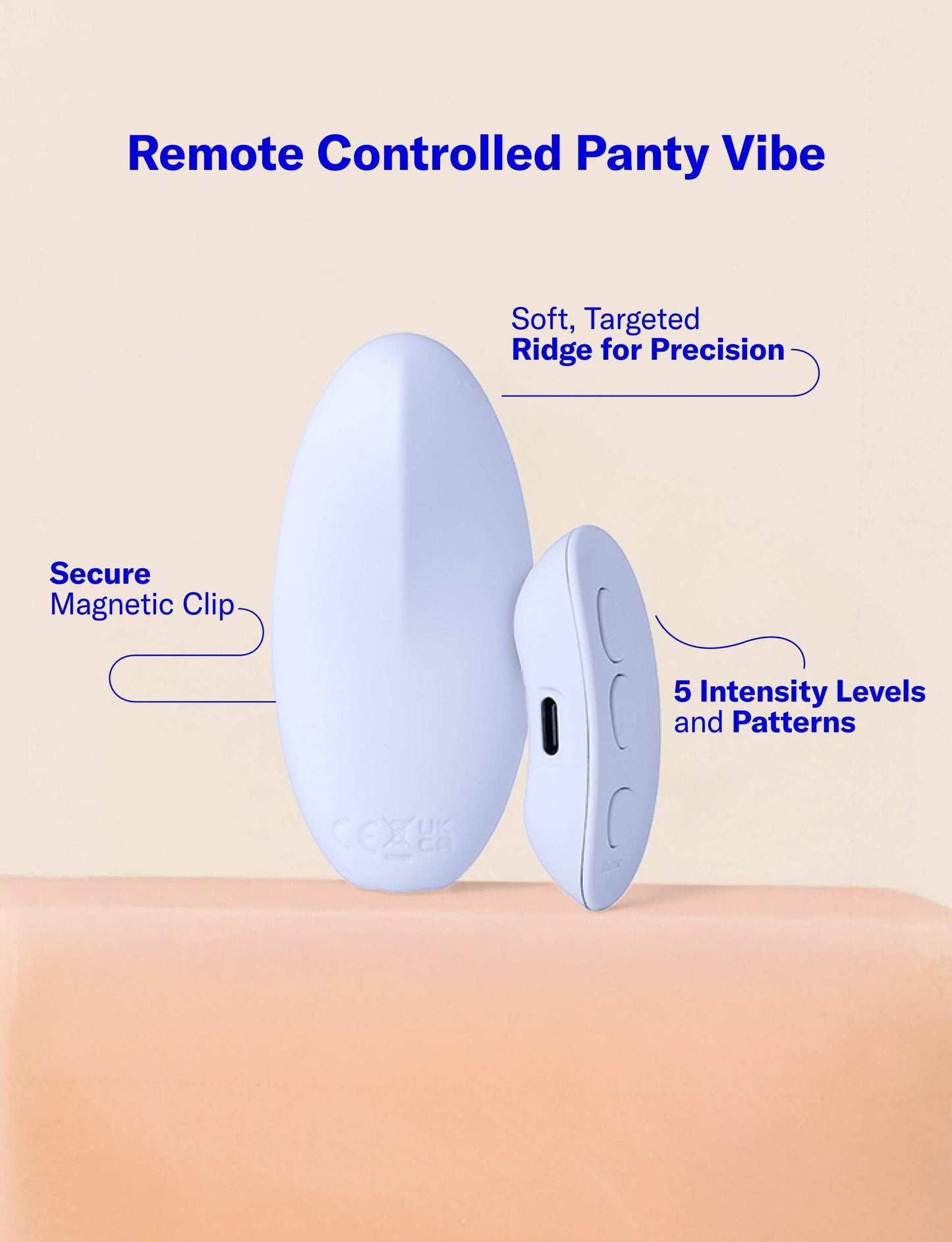 Lay Discreet Wearable Panty Vibrator with Remote - Ice Blue