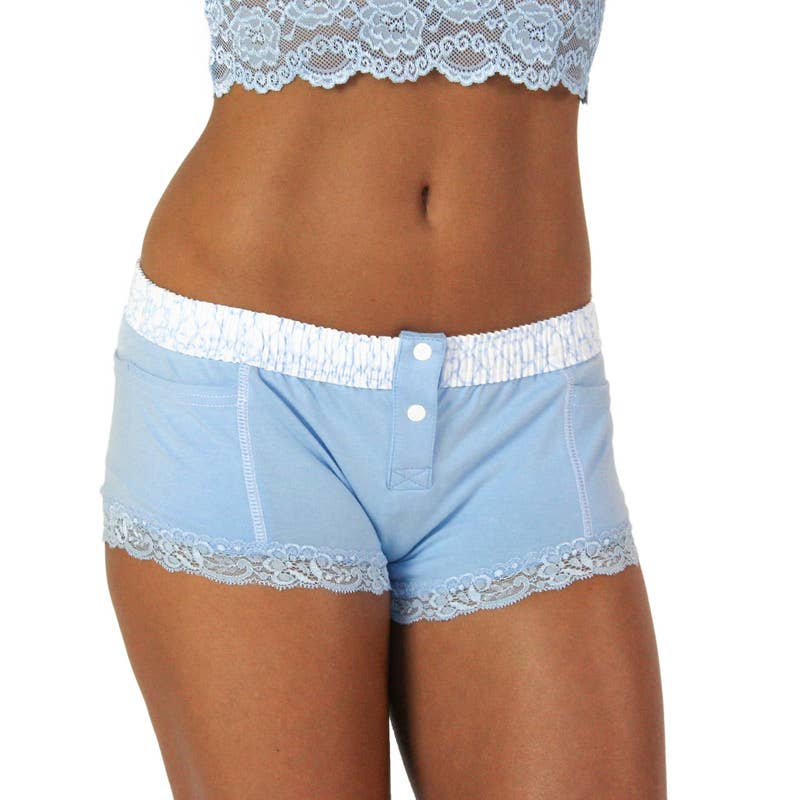 Light Blue Boxer Brief With Lt Blue Foxers Trellis Band